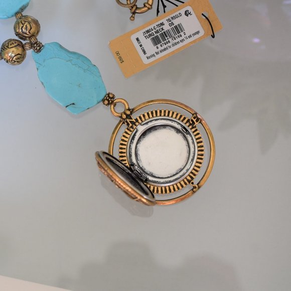 PATRICIA NASH Turquoise Compass Pendant Necklace. - Picture 12 of 12